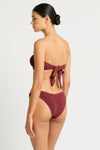 Tie Back Blake Bandeau in Carmine | bond-eye Australia