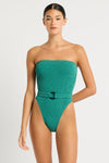 Belt Fane One Piece in Teal Lurex | bond-eye Australia