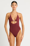 Beaded Fowler One Piece in Carmine | bond-eye Australia