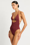 Beaded Fowler One Piece in Carmine | bond-eye Australia